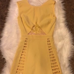 Black fancy yellow dress